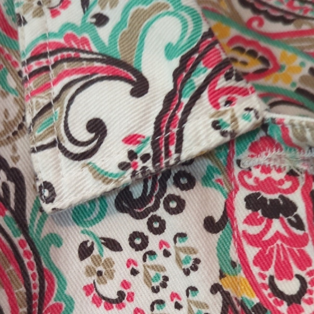 Jessica London White Multi Paisley Jean Jacket 14W - Picture 9 of 12